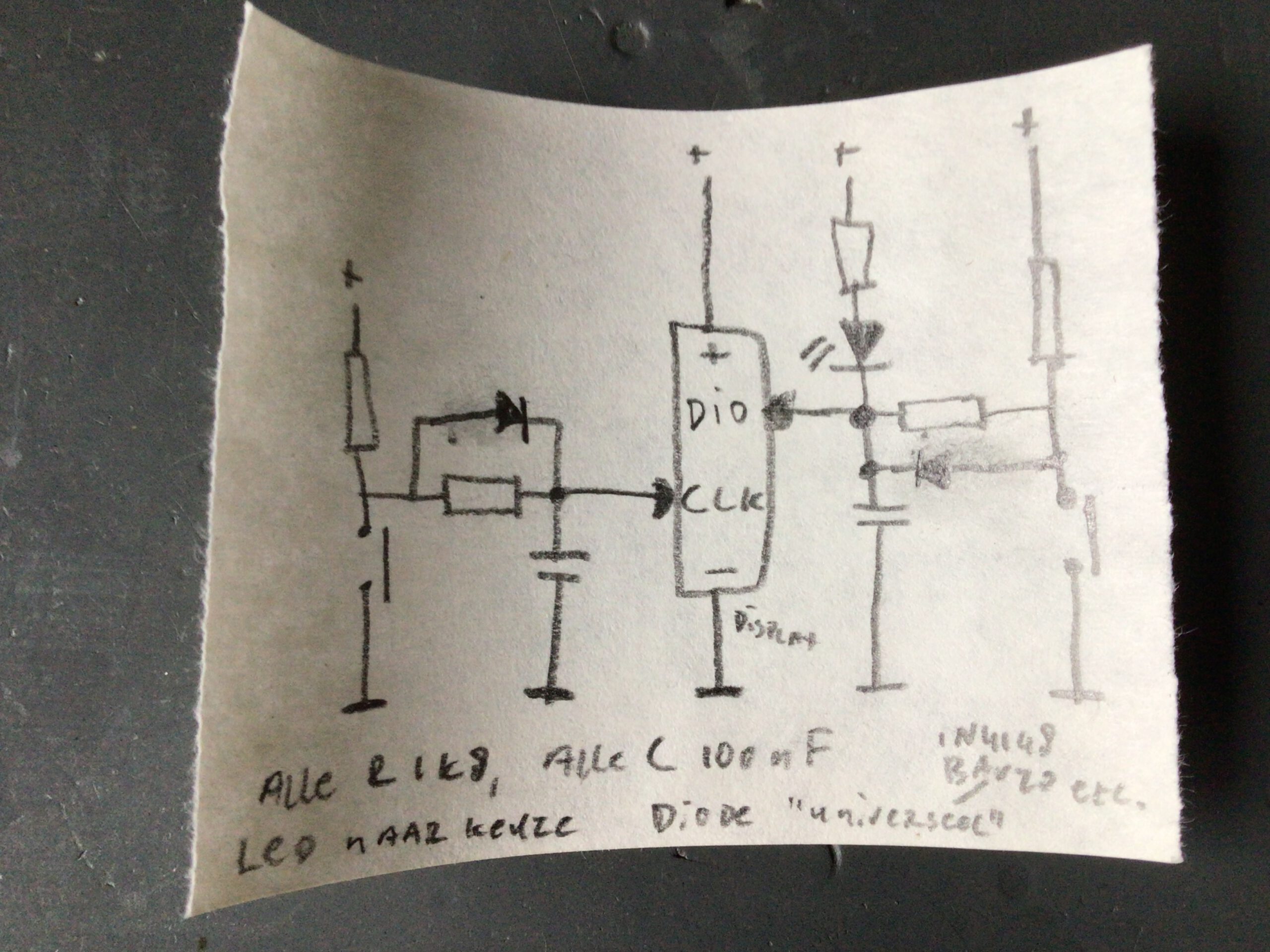 Schema handmatig tm1637 aansturen